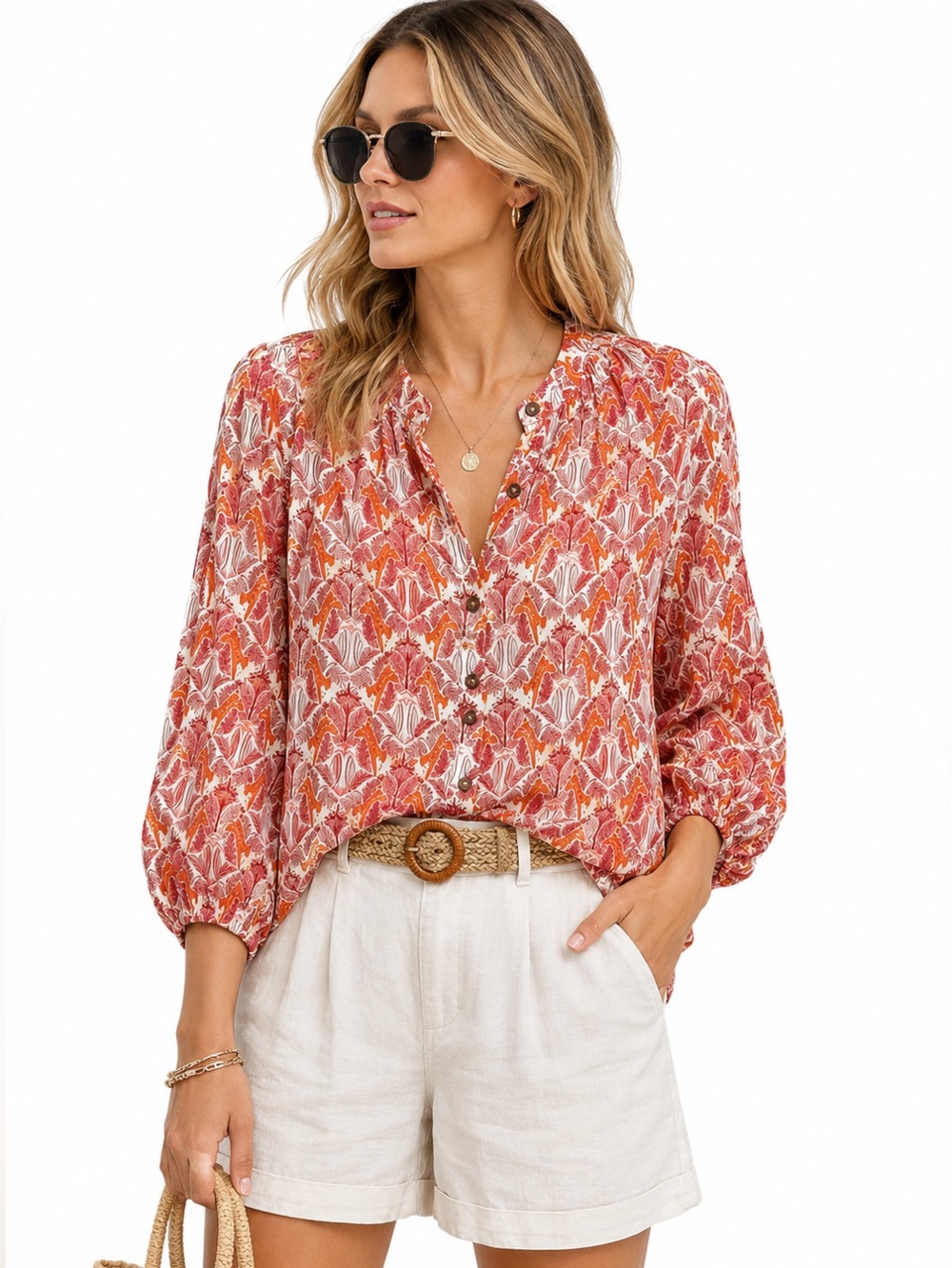 Anthropologie Maeve Kalapana Tiger Print Blouse Size 6
